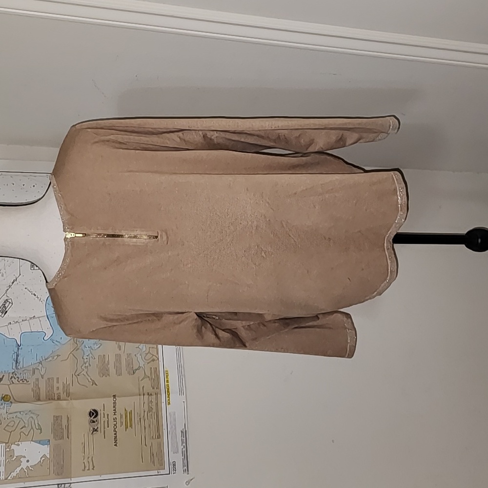 **SOLD** "CHICO'S" TAN/METALLIC SWEATER SZ 3 (16-18) - Picture 6 of 9